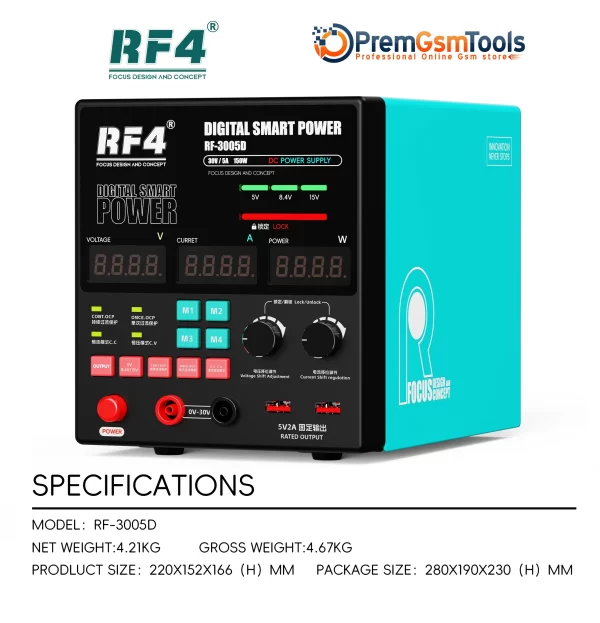 RF4 RF-3005D 150W 30V-5A DC Power Supply